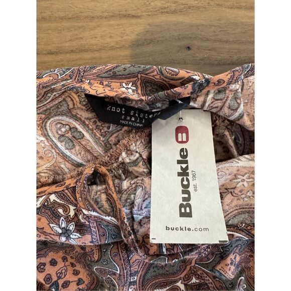 NWT Knot Sisters The Buckle Paisley Print Boho Mini Dress Size Small - Picture 6 of 6